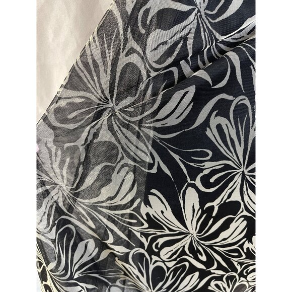 BCBGMaxazria Chiffon Tulle Lined Dress Floral Strapless Black Beige Women Sz. 12 - Picture 4 of 7